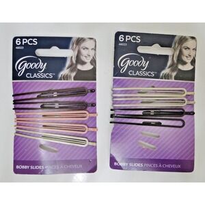 Goody Classics Bobby Slides Black Gold Silver Hair Accessory - Item # 46023